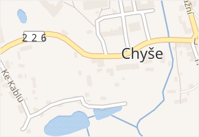 Žižkovo náměstí v obci Chyše - mapa ulice