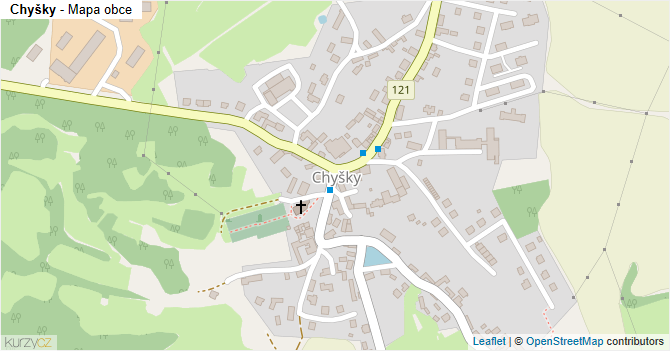 Chyšky - mapa obce