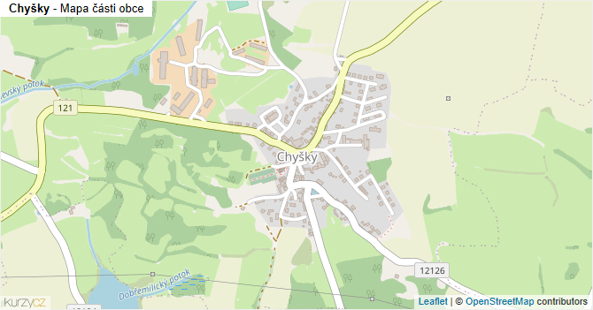Chyšky - mapa části obce