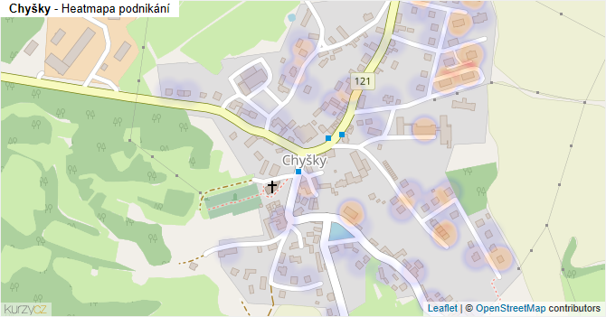 Chyšky - mapa podnikání