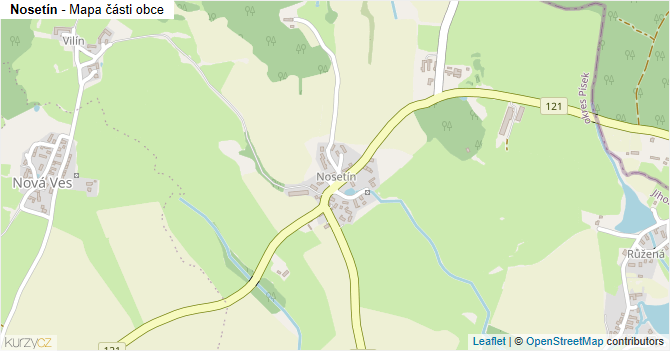 Nosetín - mapa části obce