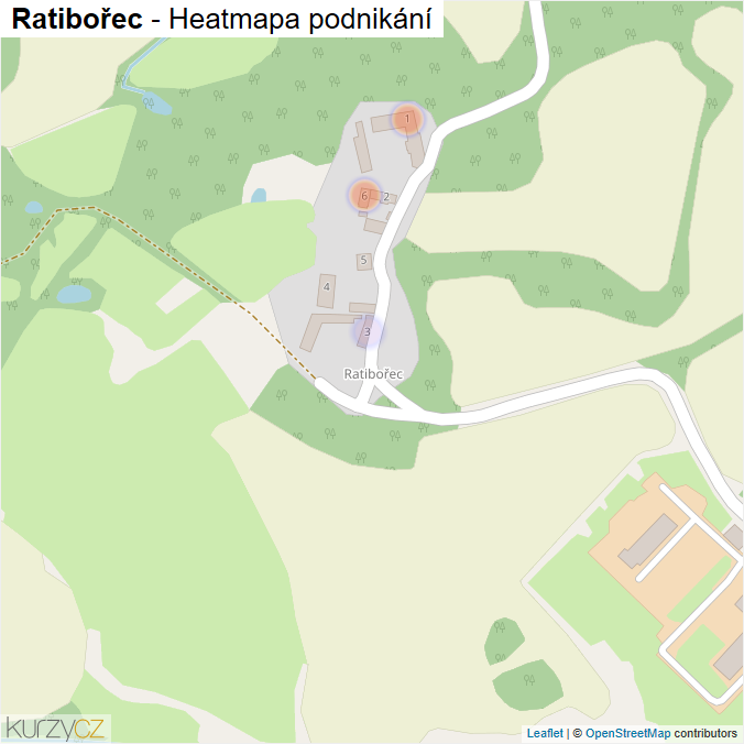 Mapa Ratibořec - Firmy v části obce.