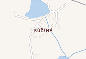 Růžená v obci Chyšky - mapa části obce