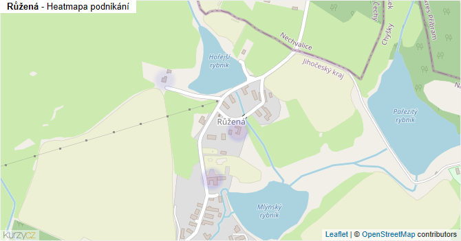 Růžená - mapa podnikání