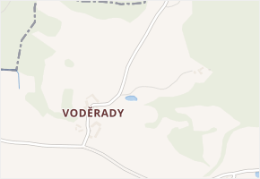 Voděrady v obci Chyšky - mapa části obce