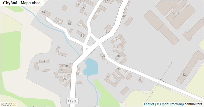 Chyšná - mapa obce