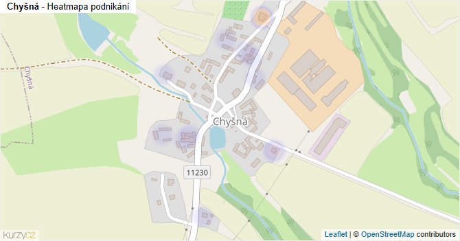 Chyšná - mapa podnikání