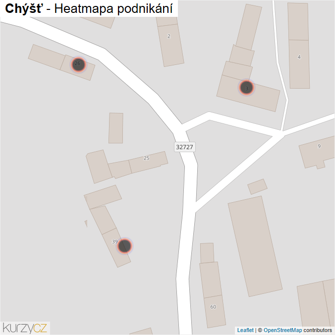 Mapa Chýšť - Firmy v obci.