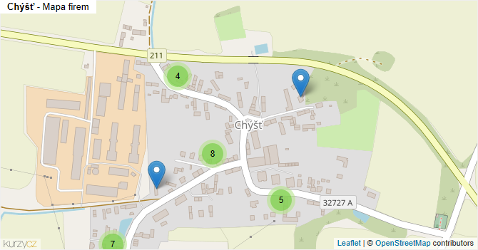 Chýšť - mapa firem