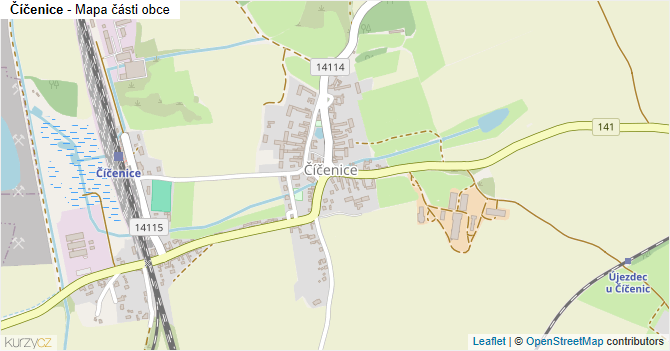 Číčenice - mapa části obce