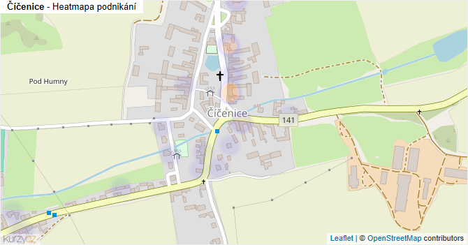 Číčenice - mapa podnikání