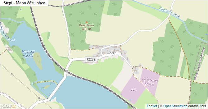 Strpí - mapa části obce