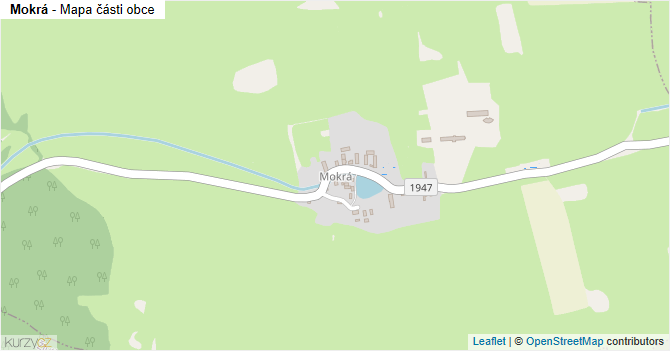 Mokrá - mapa části obce