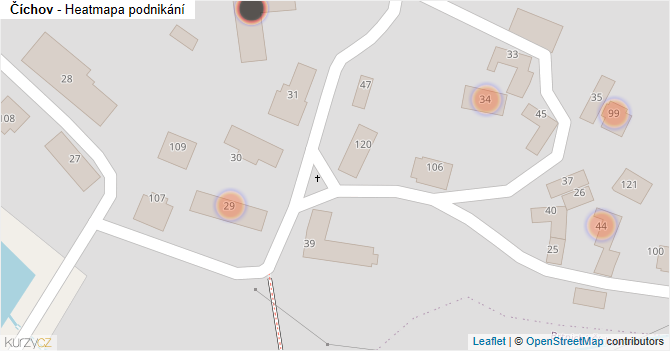 Číchov - mapa podnikání
