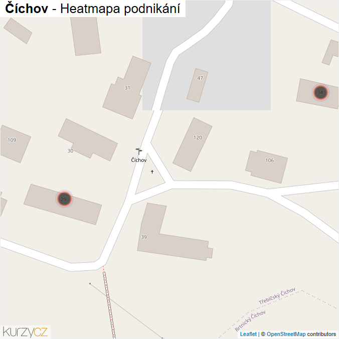 Mapa Číchov - Firmy v obci.