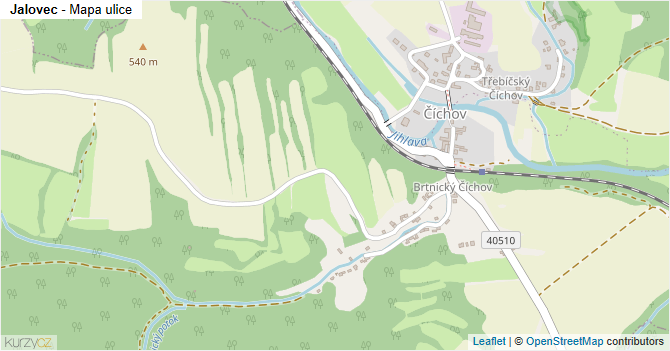 Jalovec - mapa ulice