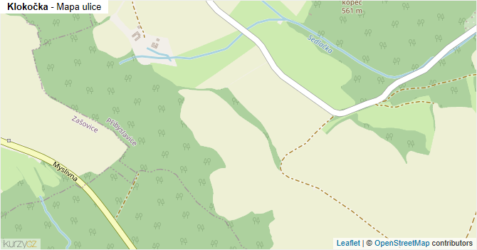 Klokočka - mapa ulice