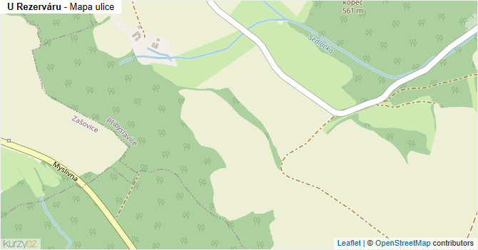 U Rezerváru - mapa ulice