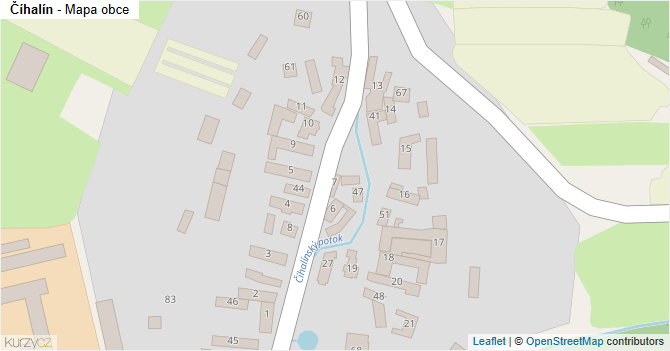 Číhalín - mapa obce