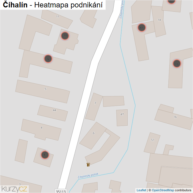 Mapa Číhalín - Firmy v obci.