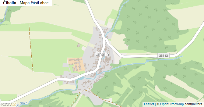 Číhalín - mapa části obce