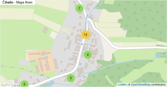 Číhalín - mapa firem