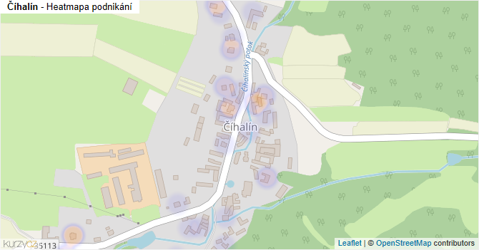 Číhalín - mapa podnikání