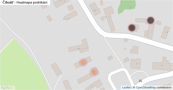 Číhošť - mapa podnikání
