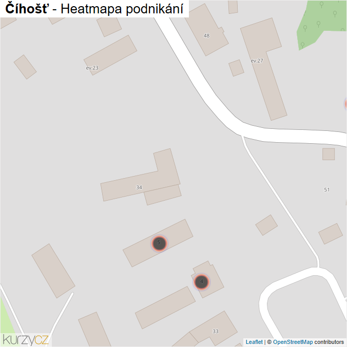 Mapa Číhošť - Firmy v obci.