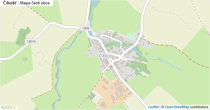 Číhošť - mapa části obce