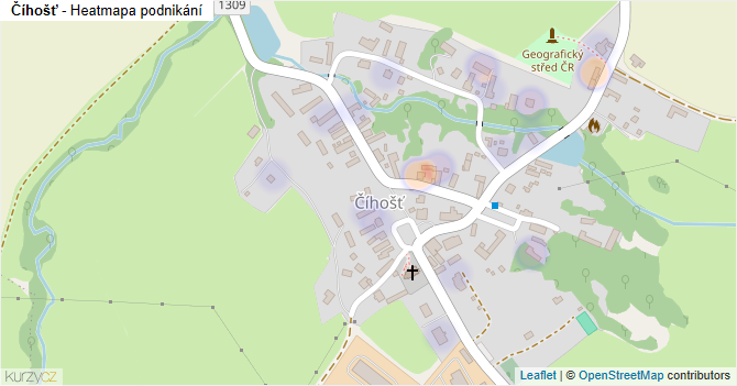 Číhošť - mapa podnikání