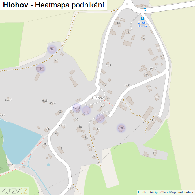 Mapa Hlohov - Firmy v části obce.