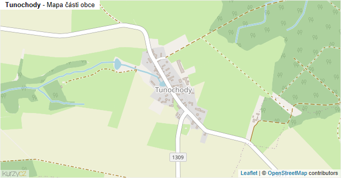 Tunochody - mapa části obce