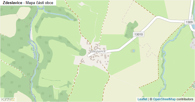 Zdeslavice - mapa části obce