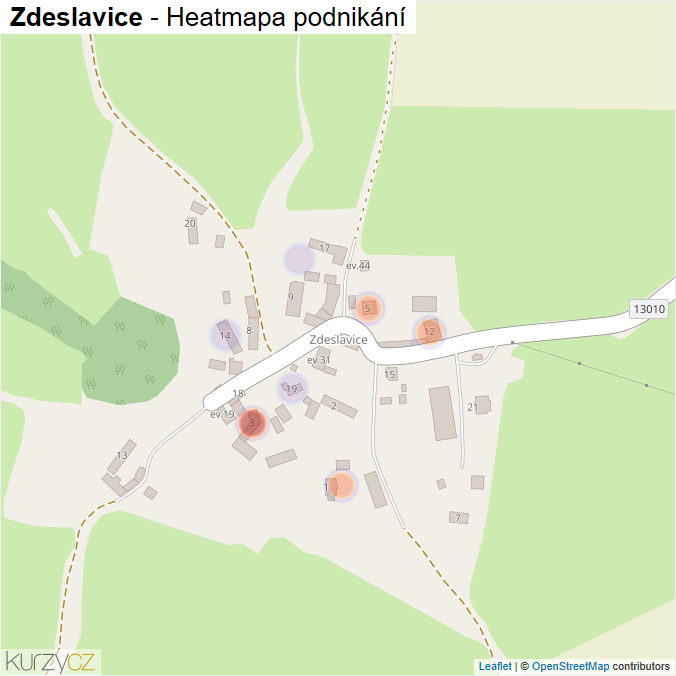 Mapa Zdeslavice - Firmy v části obce.