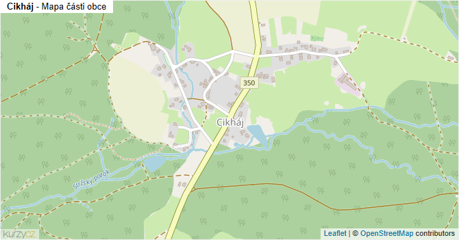 Cikháj - mapa části obce
