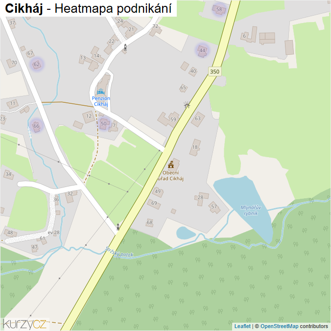 Mapa Cikháj - Firmy v části obce.