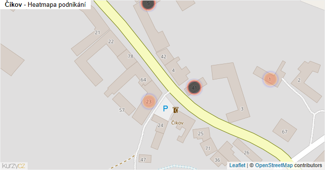 Čikov - mapa podnikání