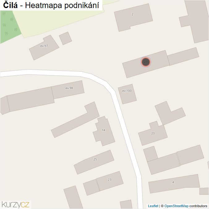 Mapa Čilá - Firmy v obci.