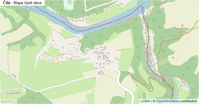Čilá - mapa části obce