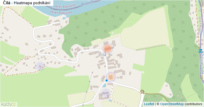 Čilá - mapa podnikání