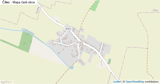 Čilec - mapa části obce