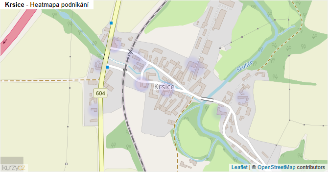Krsice - mapa podnikání
