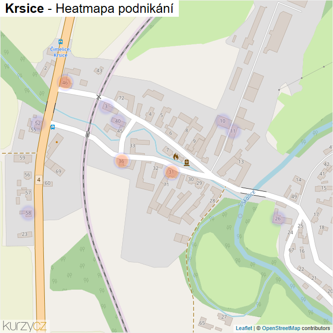 Mapa Krsice - Firmy v části obce.