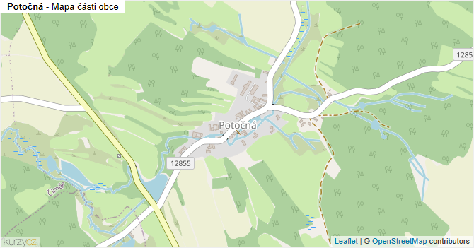 Potočná - mapa části obce
