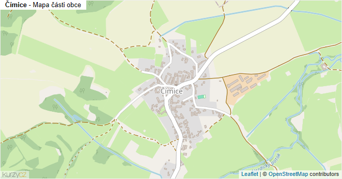 Čímice - mapa části obce