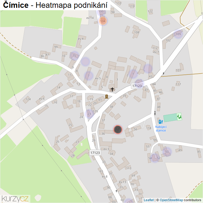 Mapa Čímice - Firmy v části obce.