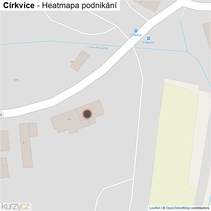 Mapa Církvice - Firmy v obci.