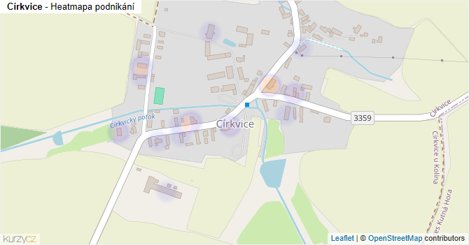 Církvice - mapa podnikání