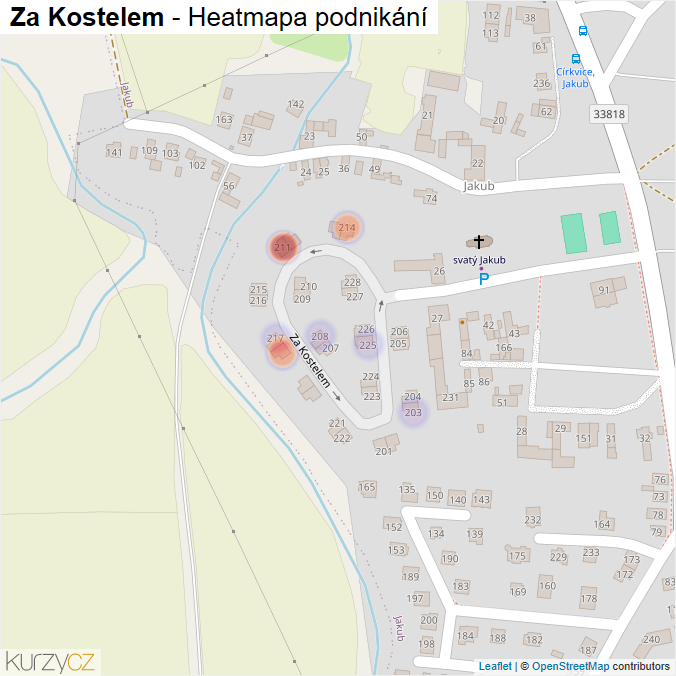 Mapa Za Kostelem - Firmy v ulici.